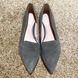 Taryn Rose Faye green suede flats